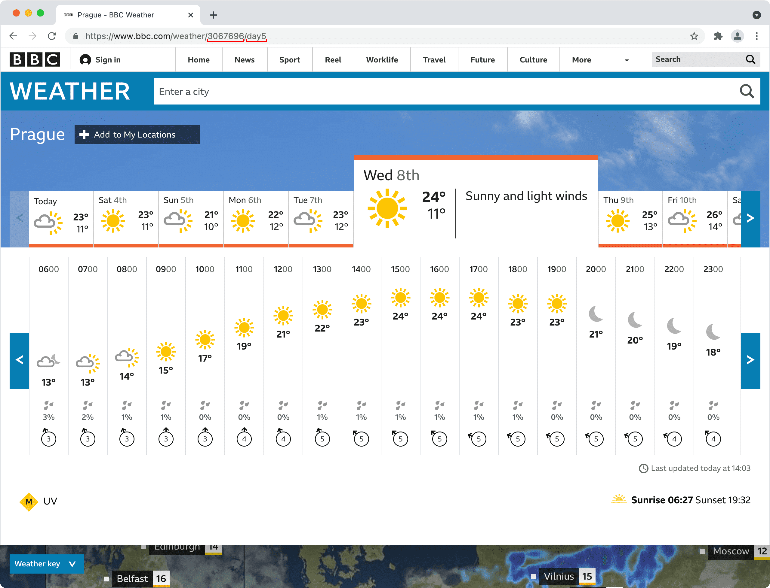 BBC Weather URL format